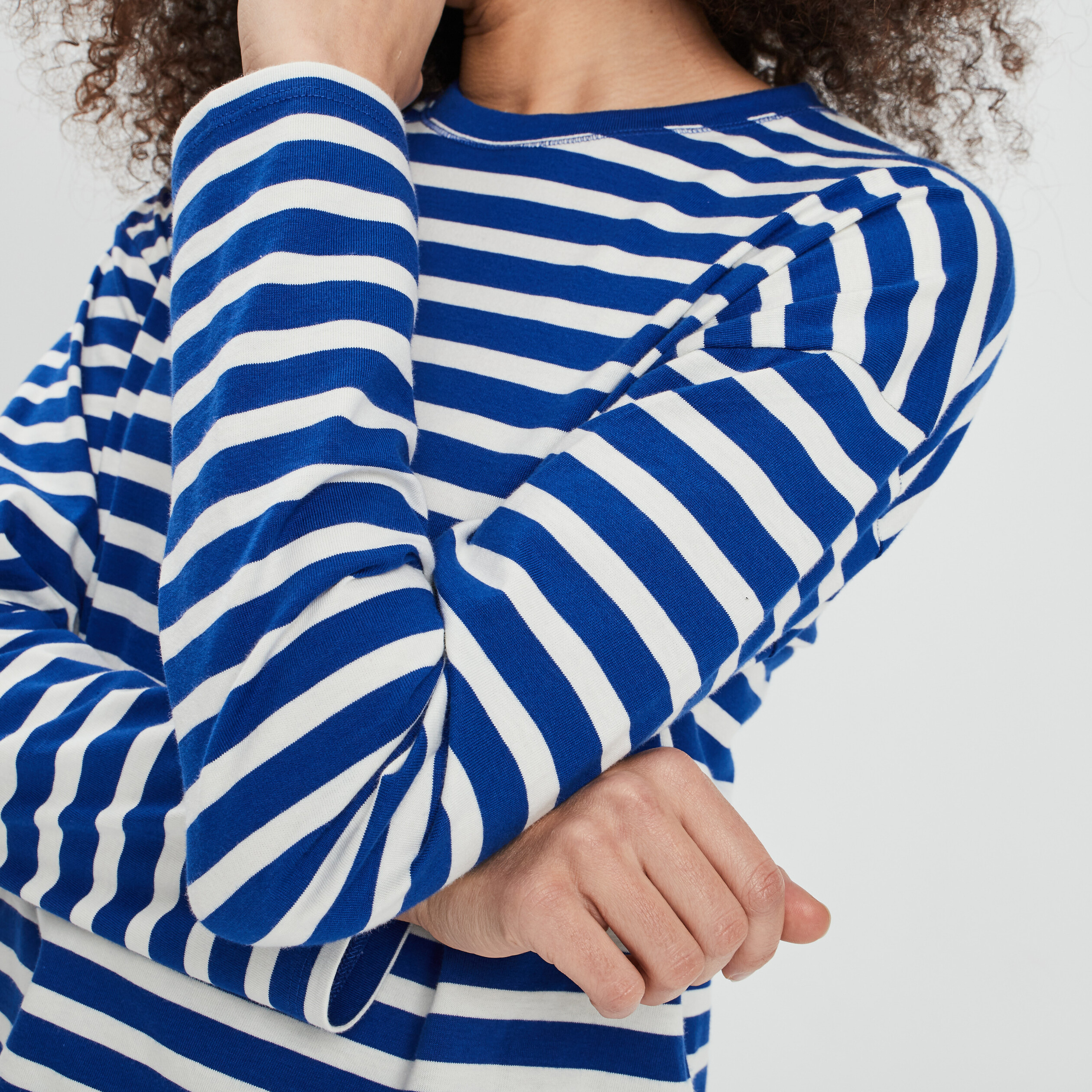 T-shirt marinière manches longues Creeks ecru femme | La Halle