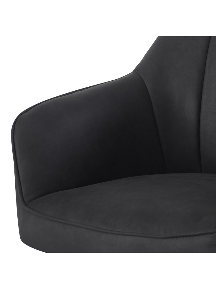 DUBI Möbel 2er-Set: Drehstuhl THOMAS-SANA in Wildleder-Schwarz - (B)57 x (H)85 x  (T)62 cm günstig kaufen onesize