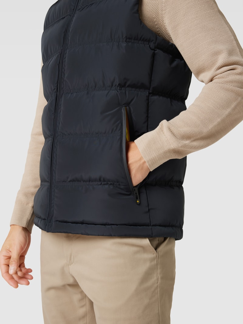 Steppweste mit Label-Applikation Modell 'SNOWDOME' in marineblau