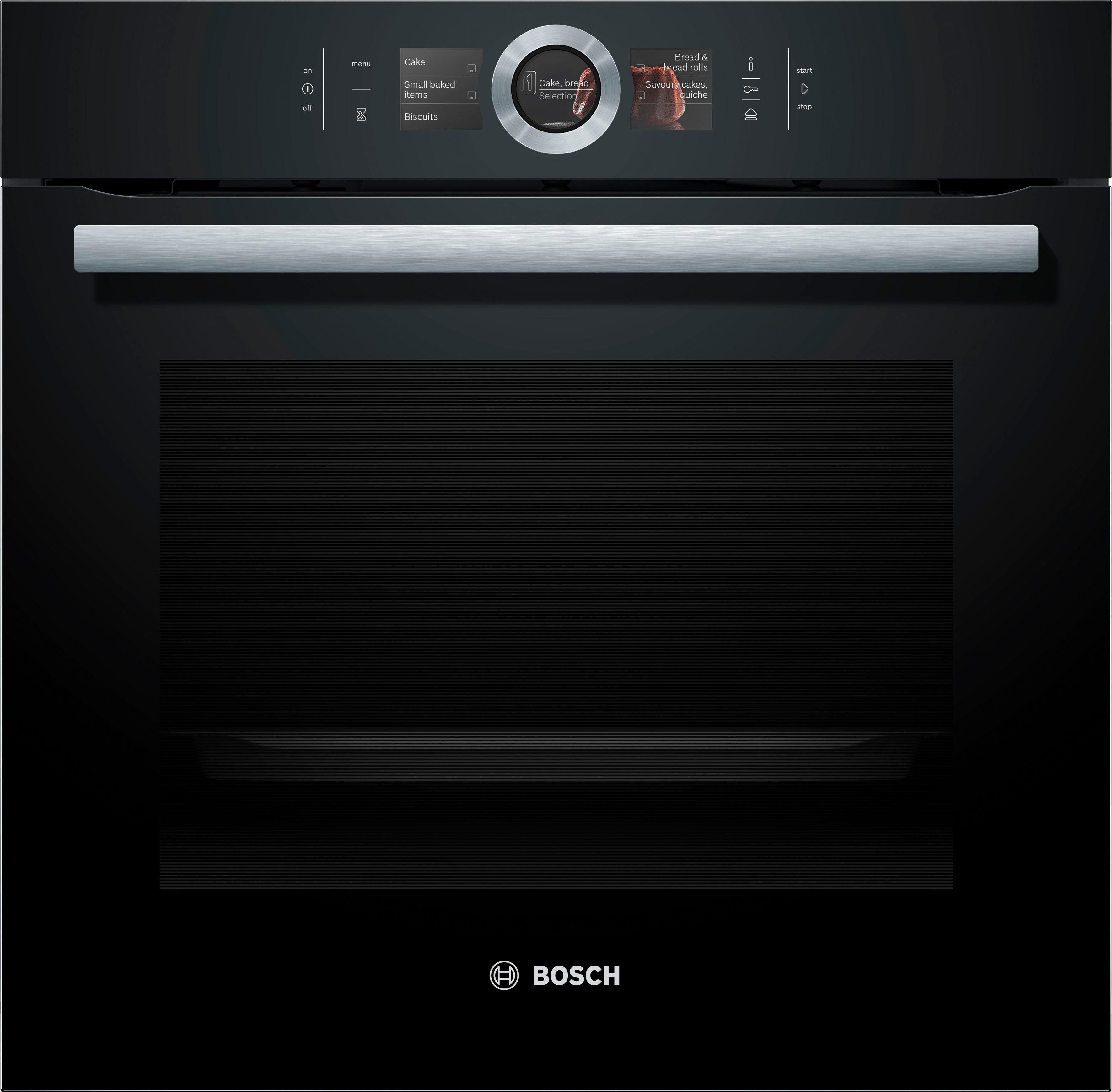 BOSCH Dampfbackofen Serie 8 HSG636B, mit Teleskopauszug nachrüstbar, ecoClean Direct, mit Auftaufunktion