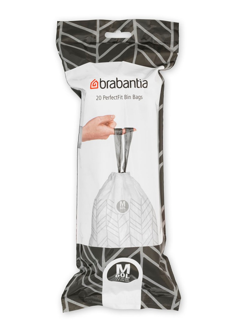 Sacchi per rifiuti Brabantia PerfectFit, taglia M, 60 litri, confezione da 6 x 20