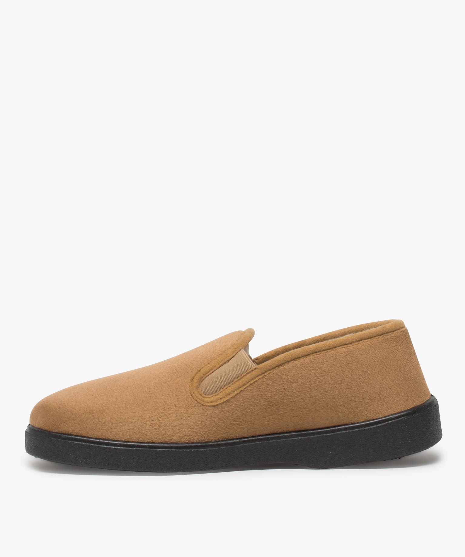 Chaussons homme unis avec doublure chaude camel | GEMO