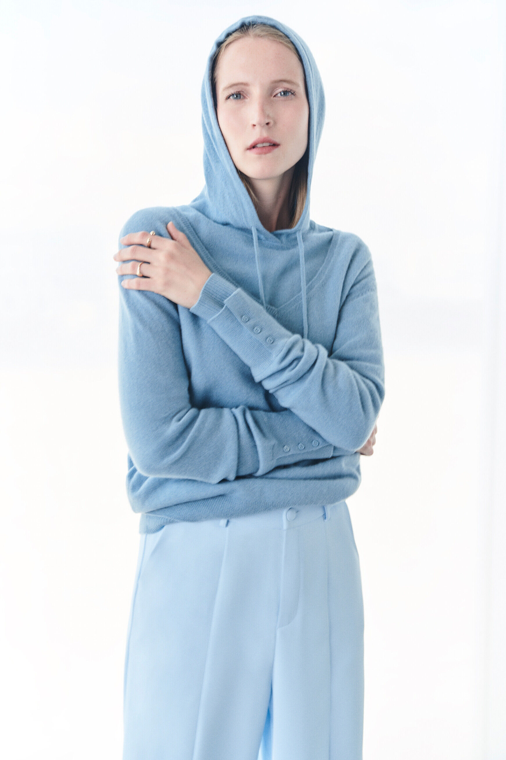 Pull marik bleu ciel femme