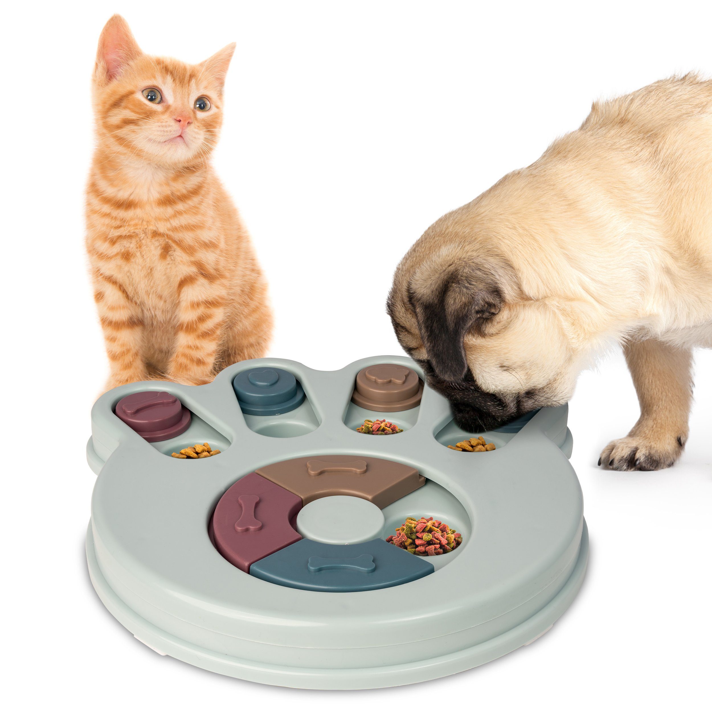 HMH Tier-Intelligenzspielzeug Hundespiel interaktiv Haustier Denkspiel Hunde Katzen Sudoku, 23x23x3,5cm, Rutschfest durch Pads am Boden, Vielseitige Beschäftigung