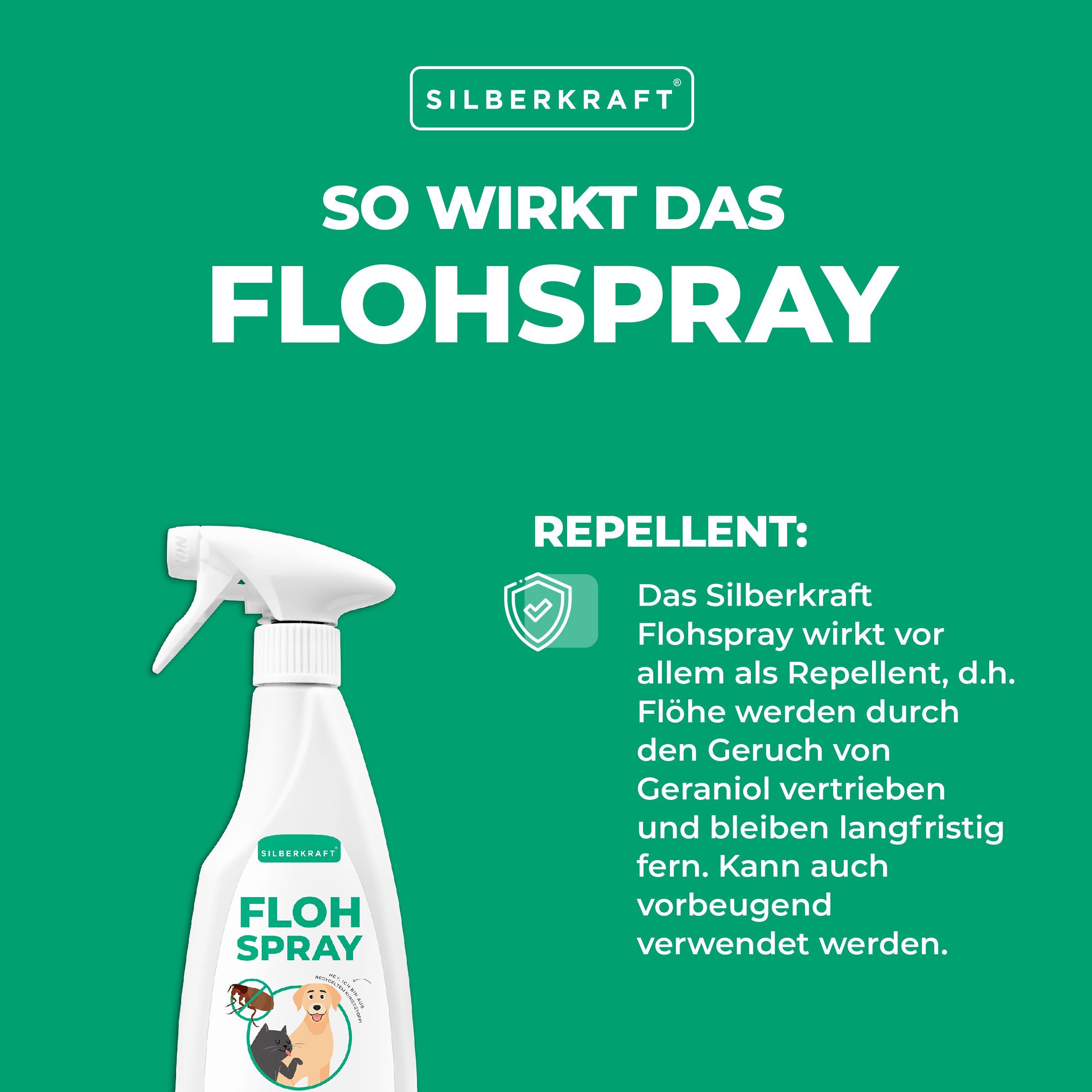 Silberkraft Insektenspray Flohspray Hunde & Katzen, 500 ml, 1-St.
