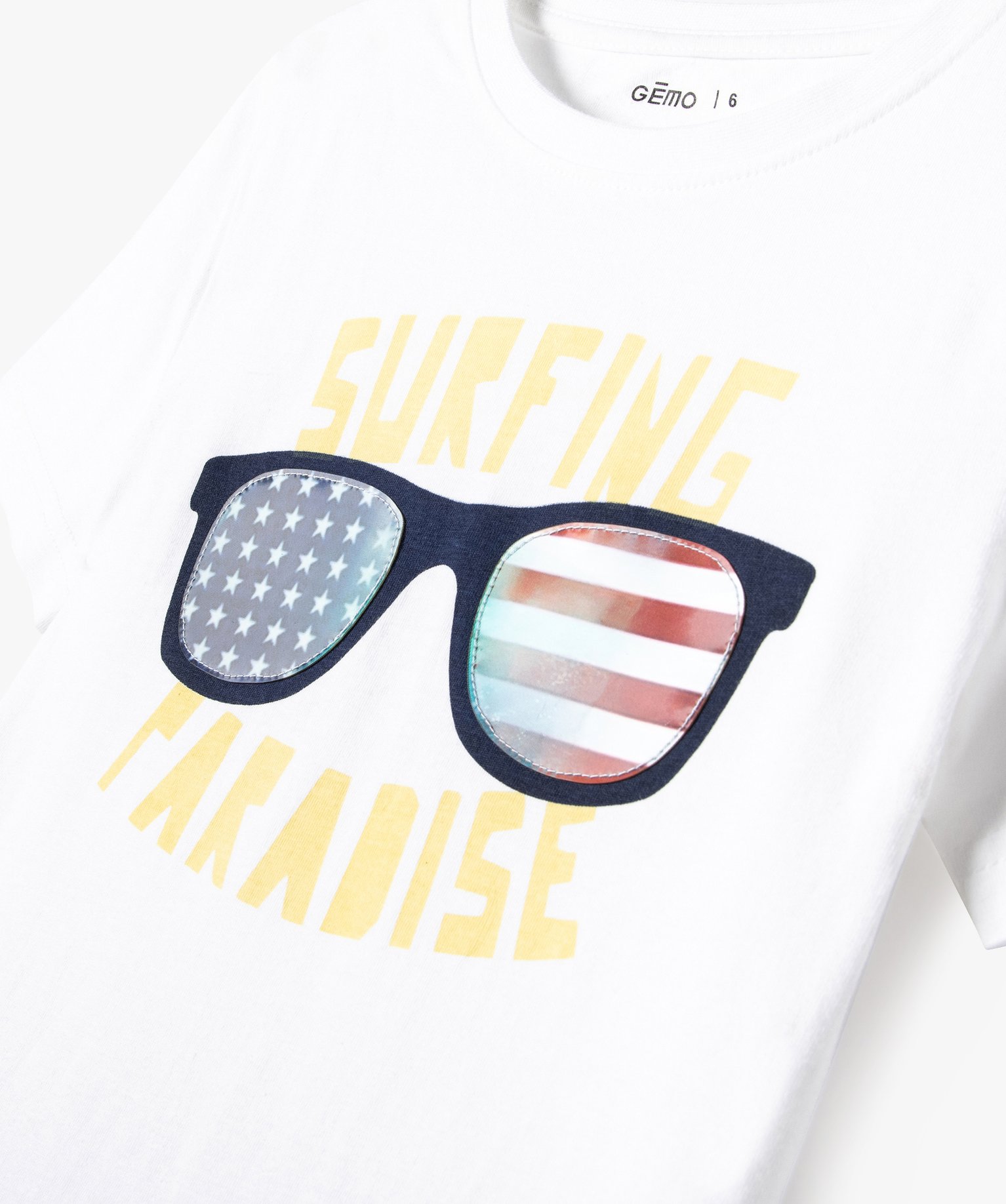 Tee-shirt Garçon à manches courtes avec motif estival blanc | GEMO