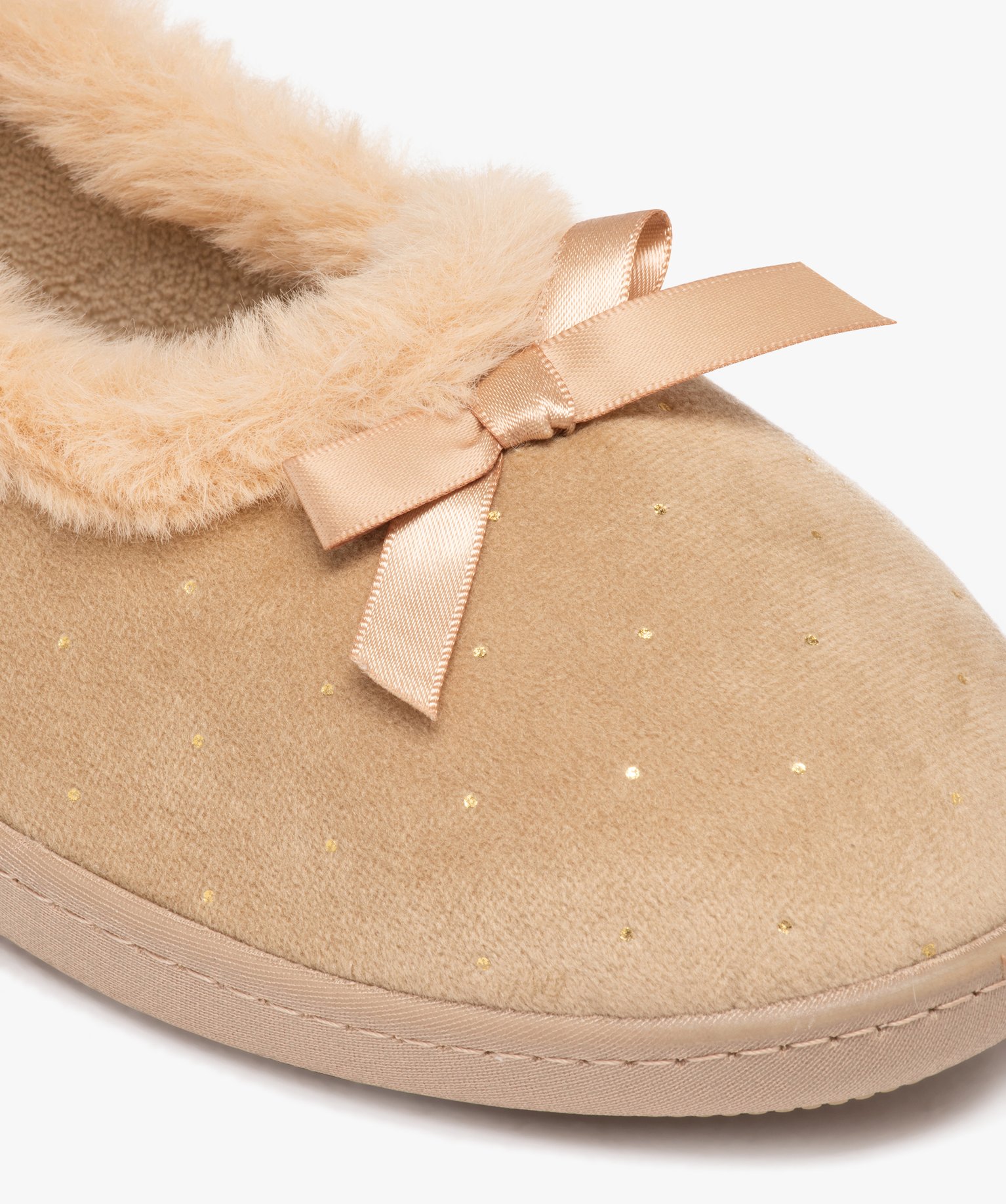 Chaussons femme ballerines fourrées unies - Isotoner beige | GEMO