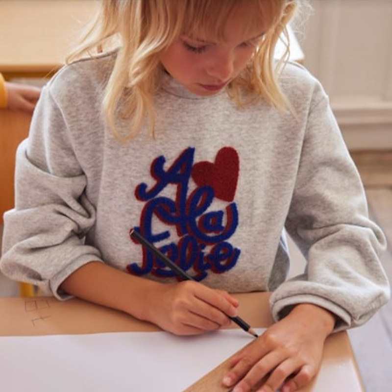 Sweat fille message 3D gris fille Catimini