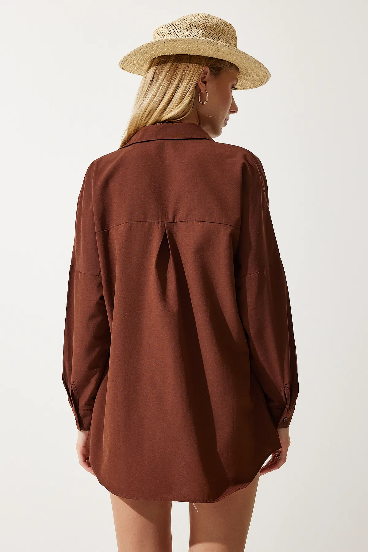 Happiness İstanbul  Hemd - Braun - Oversized