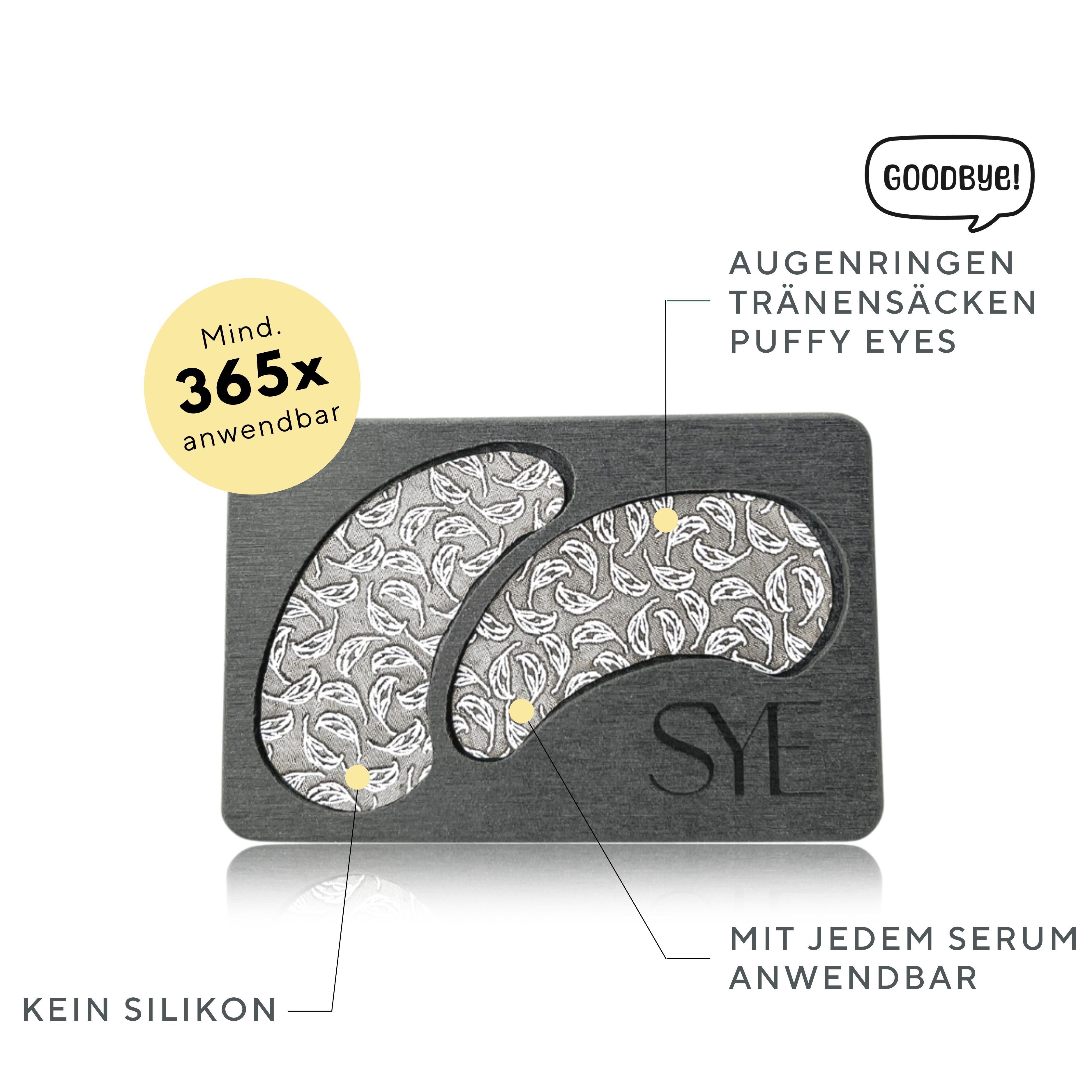 SYE Cosmetics Augenpads : Anti-Aging Eye Patches aus 99.9% Silber für 365 Anwendungen, 2-tlg., 1 Paar (2 Stück), Anti-Aging Eye Pads gegen Augenringe, Falten, Tränensäcke & Krähenfüße