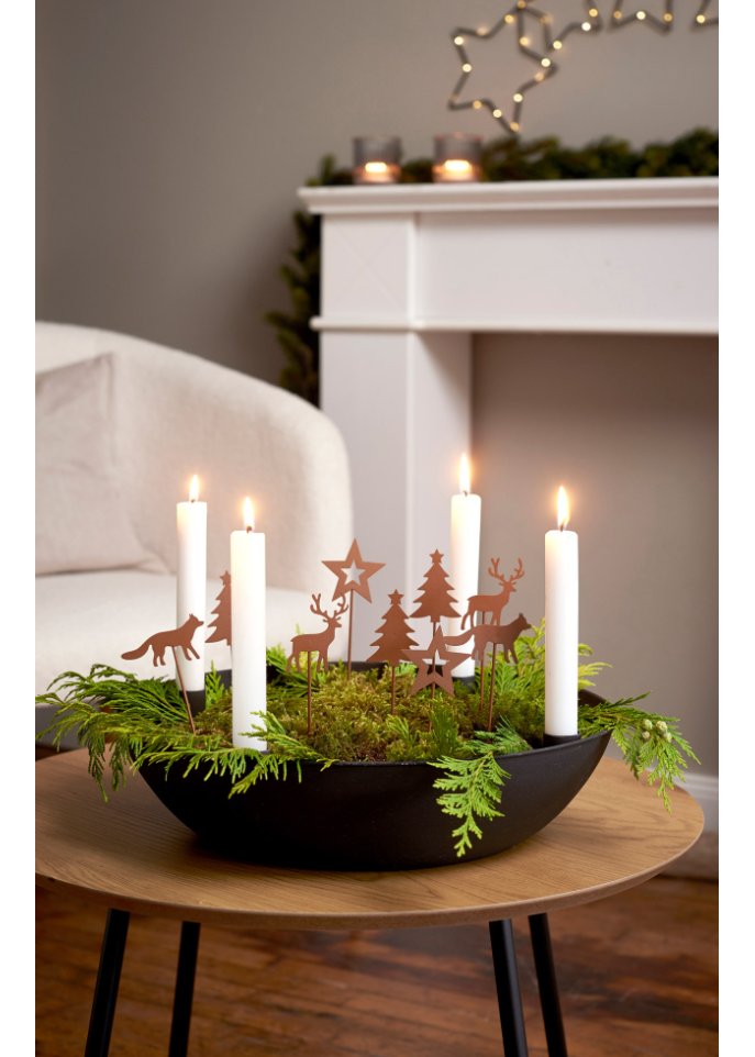 Kerzenständer in Schalenform mit 4 Kerzenhaltern