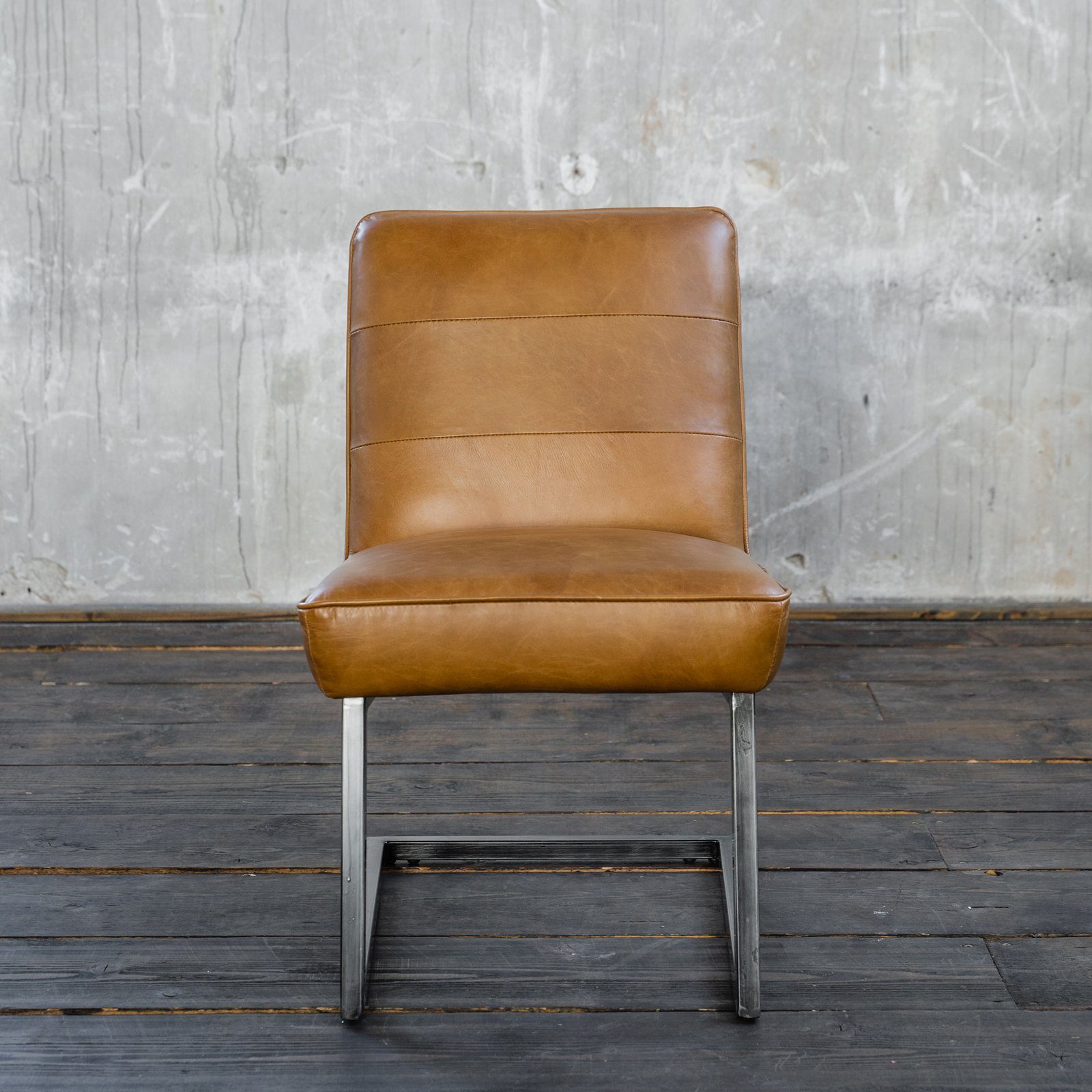 KAWOLA Esszimmerstuhl SALI, Stuhl Freischwinger Leder braun