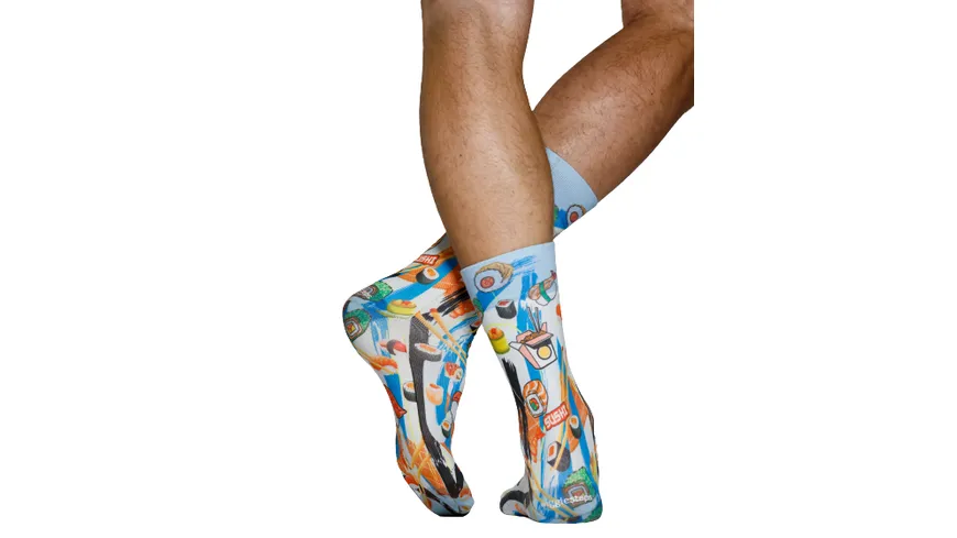 wigglesteps Herren Socken SUSHI-M Light Blue