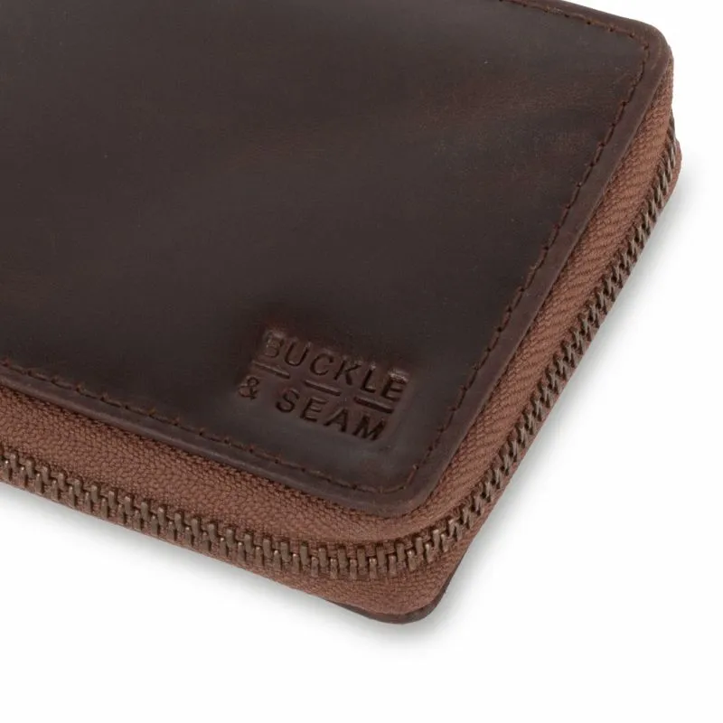 Buckle & Seam Leder Portemonnaie Grind - Braun \/ Blau