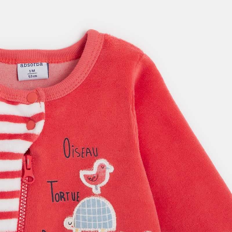 Pyjama zippé bébé fille en velours
