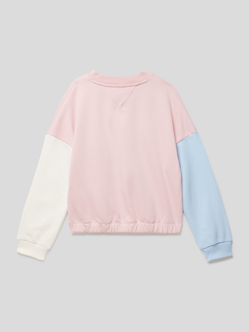Sweatshirt mit Label-Stitching Modell 'Icon' in hellrosa