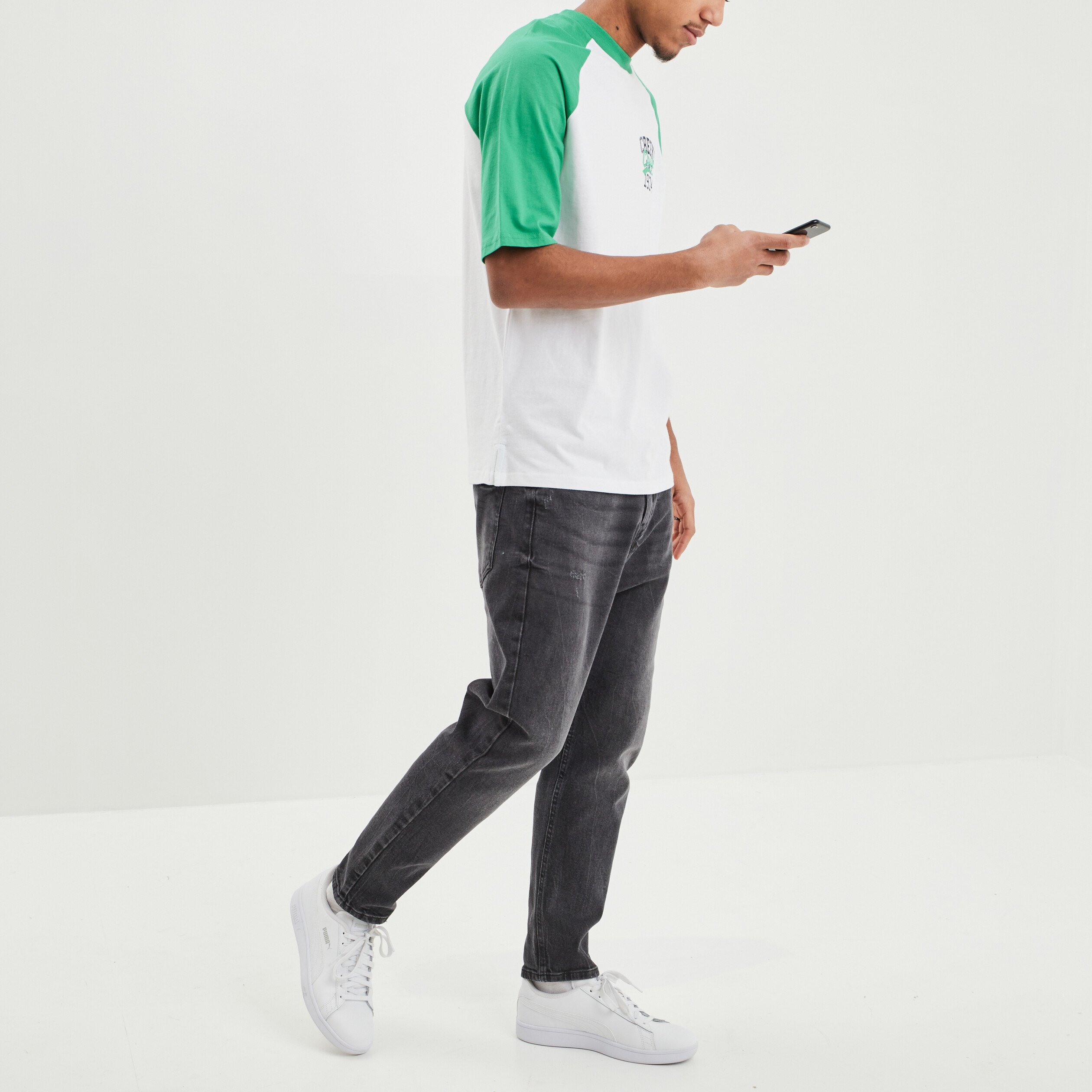 T-shirt oversize manches courtes Creeks vert menthe homme | La Halle
