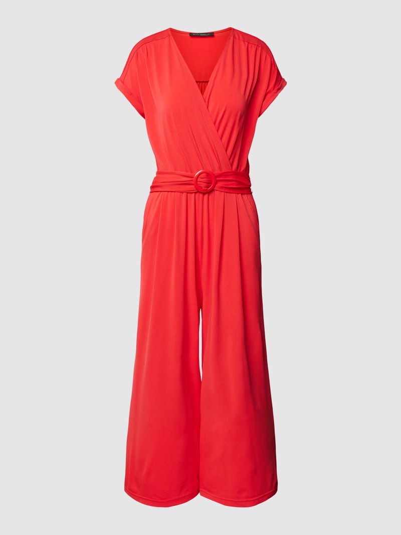 Jumpsuit in Wickel-Optik in rot