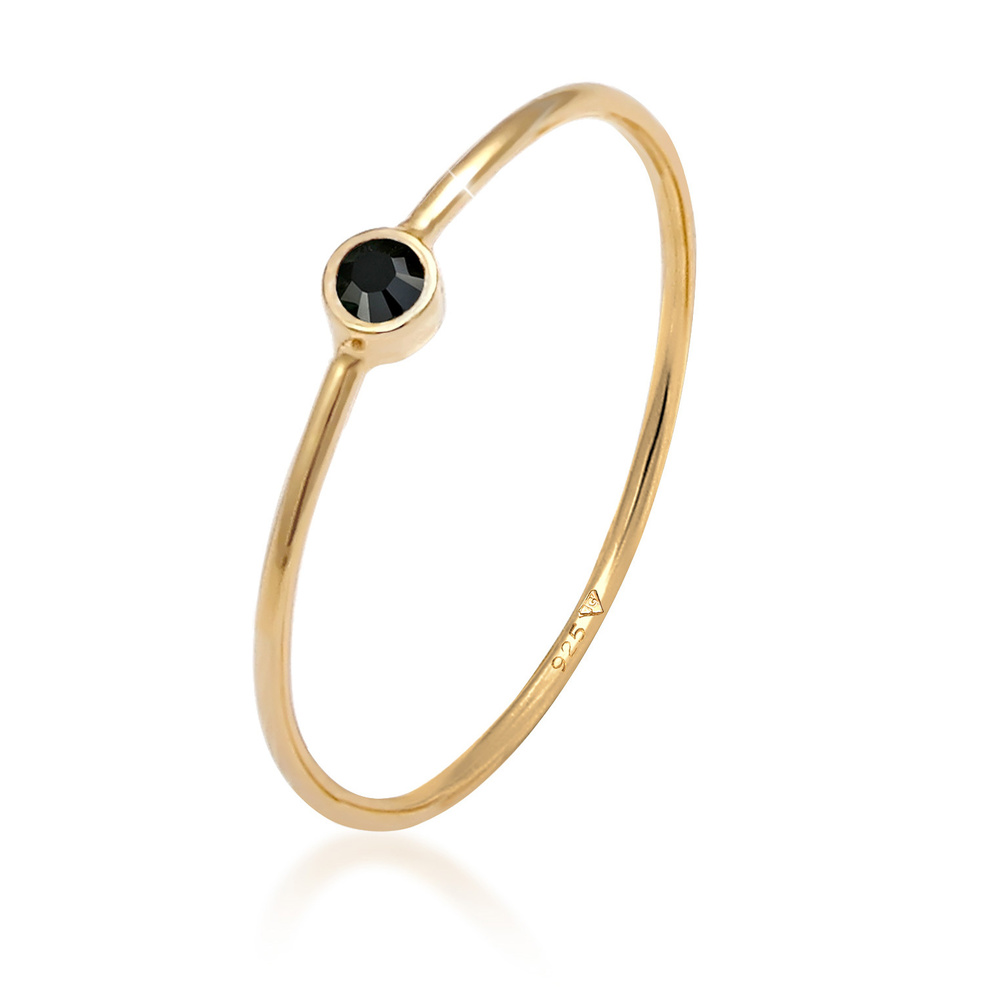 Elli Elli Bague Femmes Empilage Minimaliste Filigrane avec Cristal en Argent Sterling  Bague