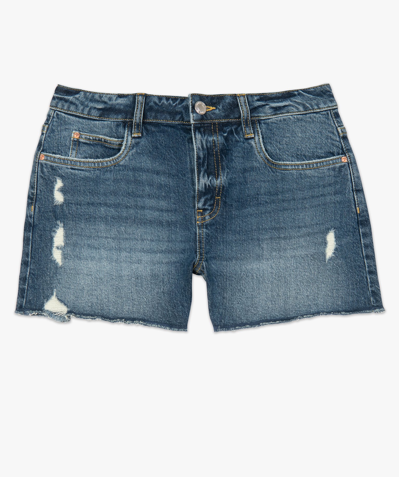 Short femme en jean aspect usé stone | GEMO