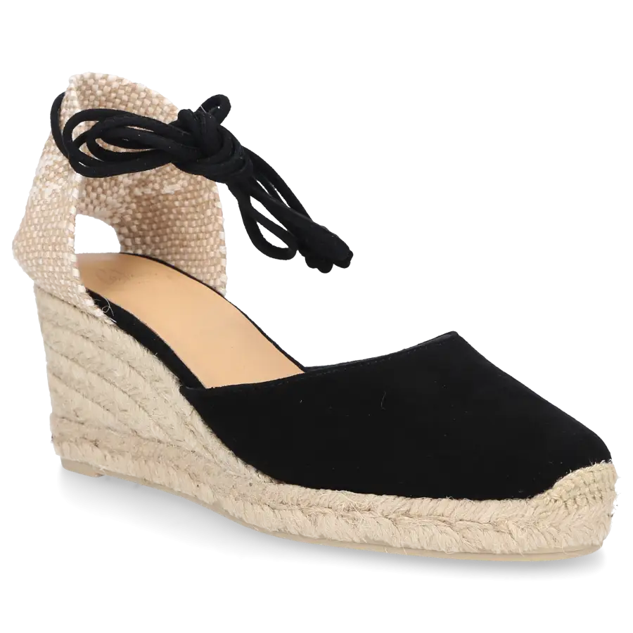 CASTAÑER - Espadrilles CARINA Veloursleder - schwarz
