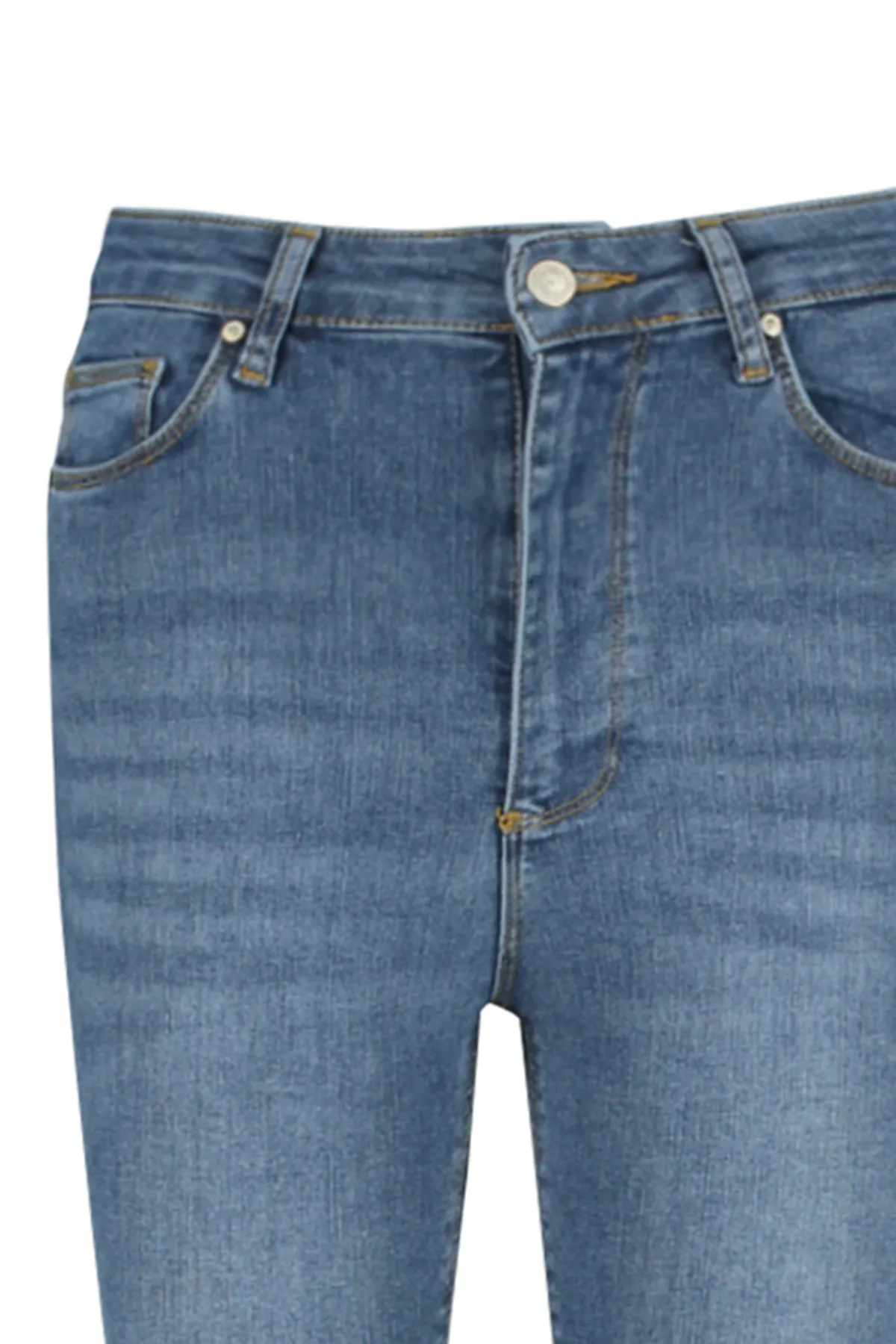 Trendyol Collection  Blaue Skinny Jeans mit hoher Taille TWOAW24JE00066