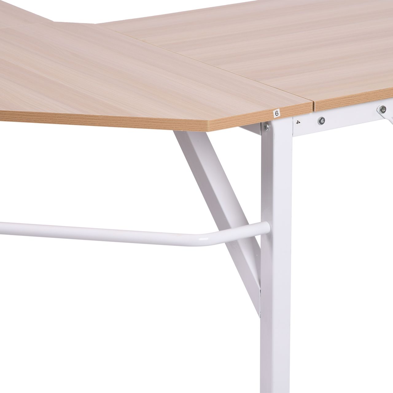 HOMCOM Computertisch L-Form Eckschreibtisch Winkelschreibtisch MDF Natur 150 x 150 x 76 cm
