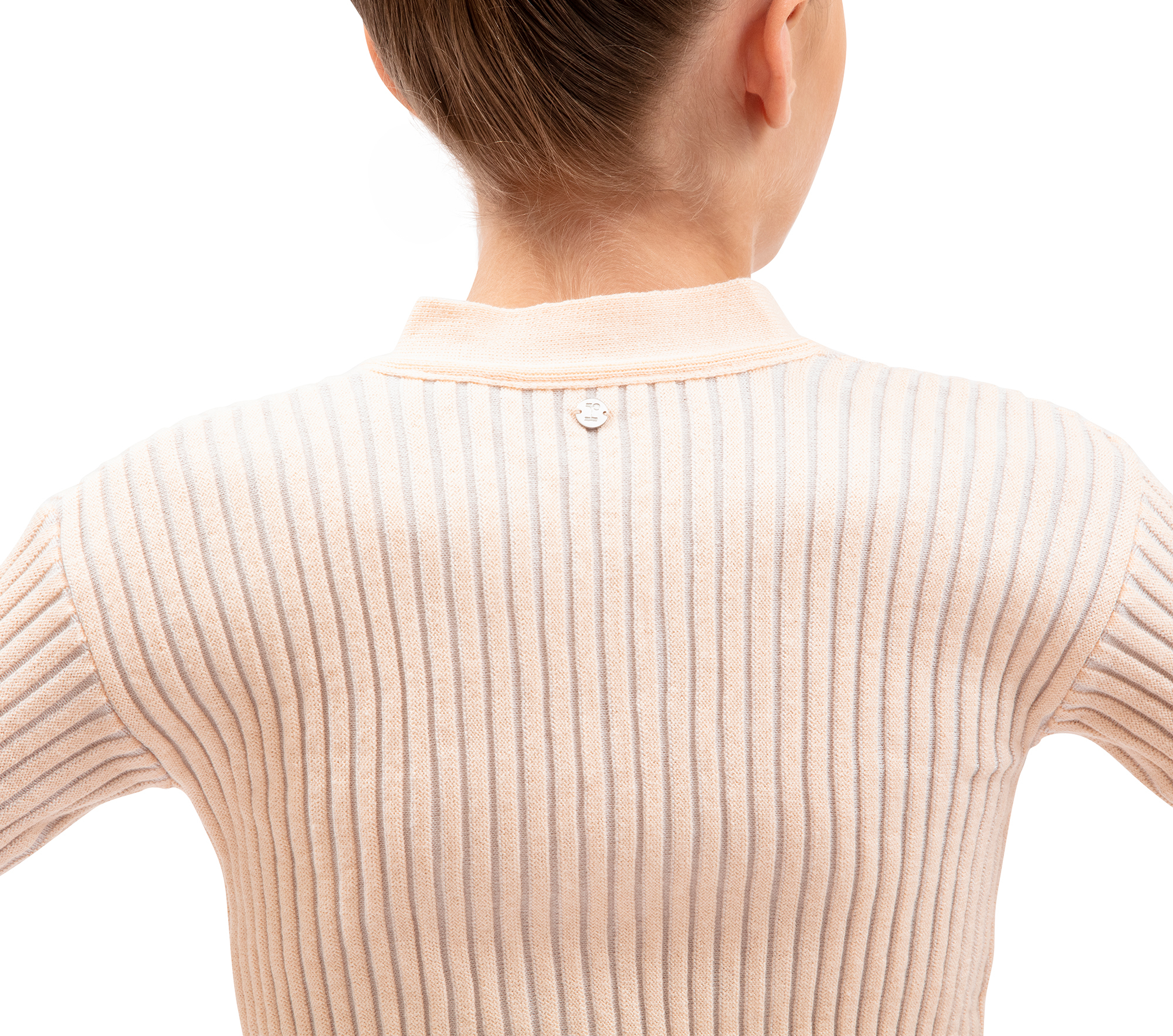 Bicolor rib-knit wrap-over