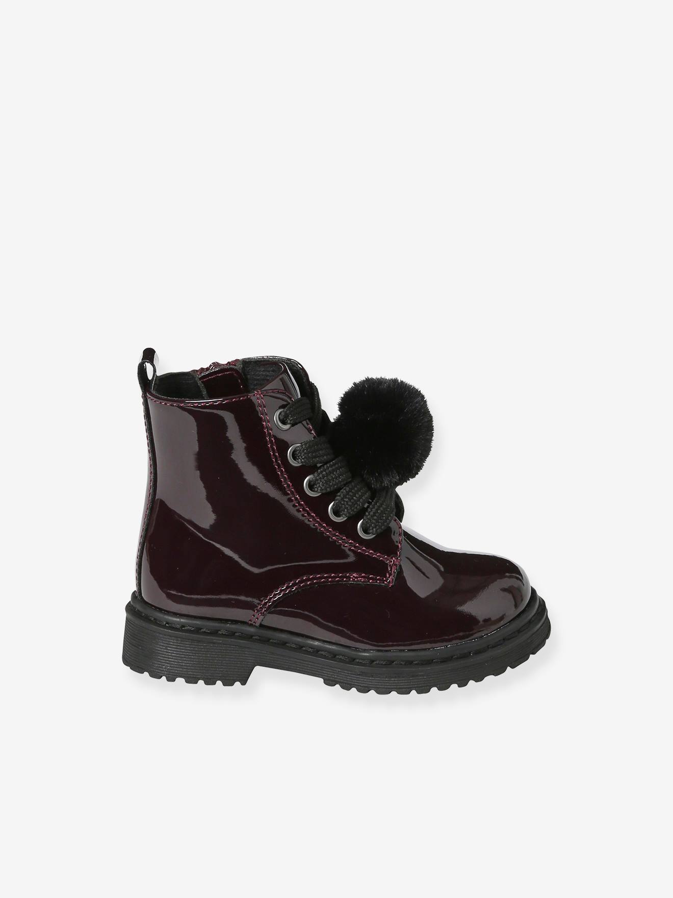 Vertbaudet Baby Lack-Boots mit Reißverschluss - bordeaux
