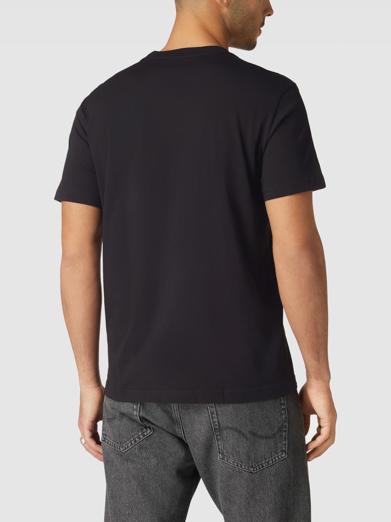 T-Shirt im unifarbenen Design Modell 'MONOGRAM' im 2er-Pack in schwarz
