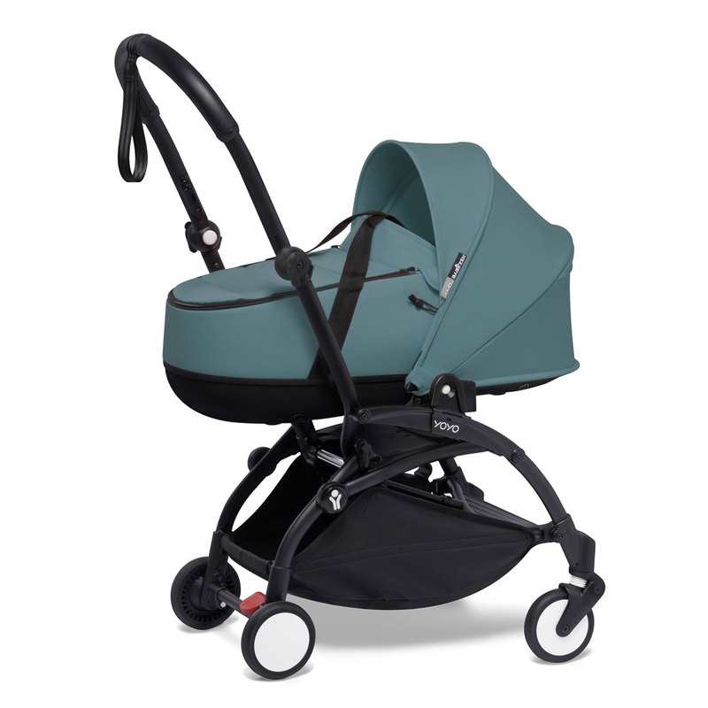 Poussette Yoyo2 4 roues châssis noir nacelle aqua Babyzen