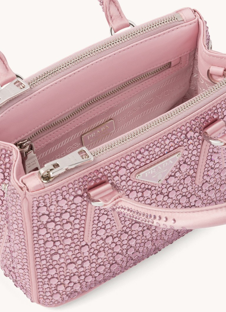 Prada Galleria Mini-veske med strass og avtakbar skulderrem