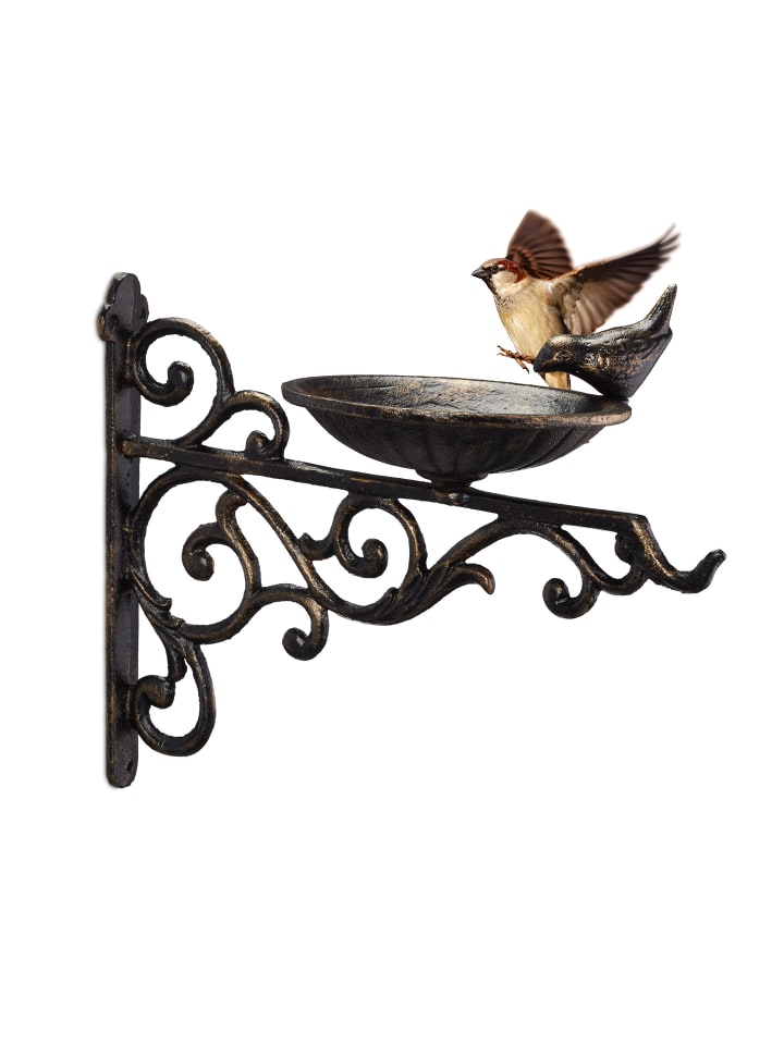 relaxdays Vogeltränke in Bronze - (B)28x (H)24 x (T)14 cm günstig kaufen onesize