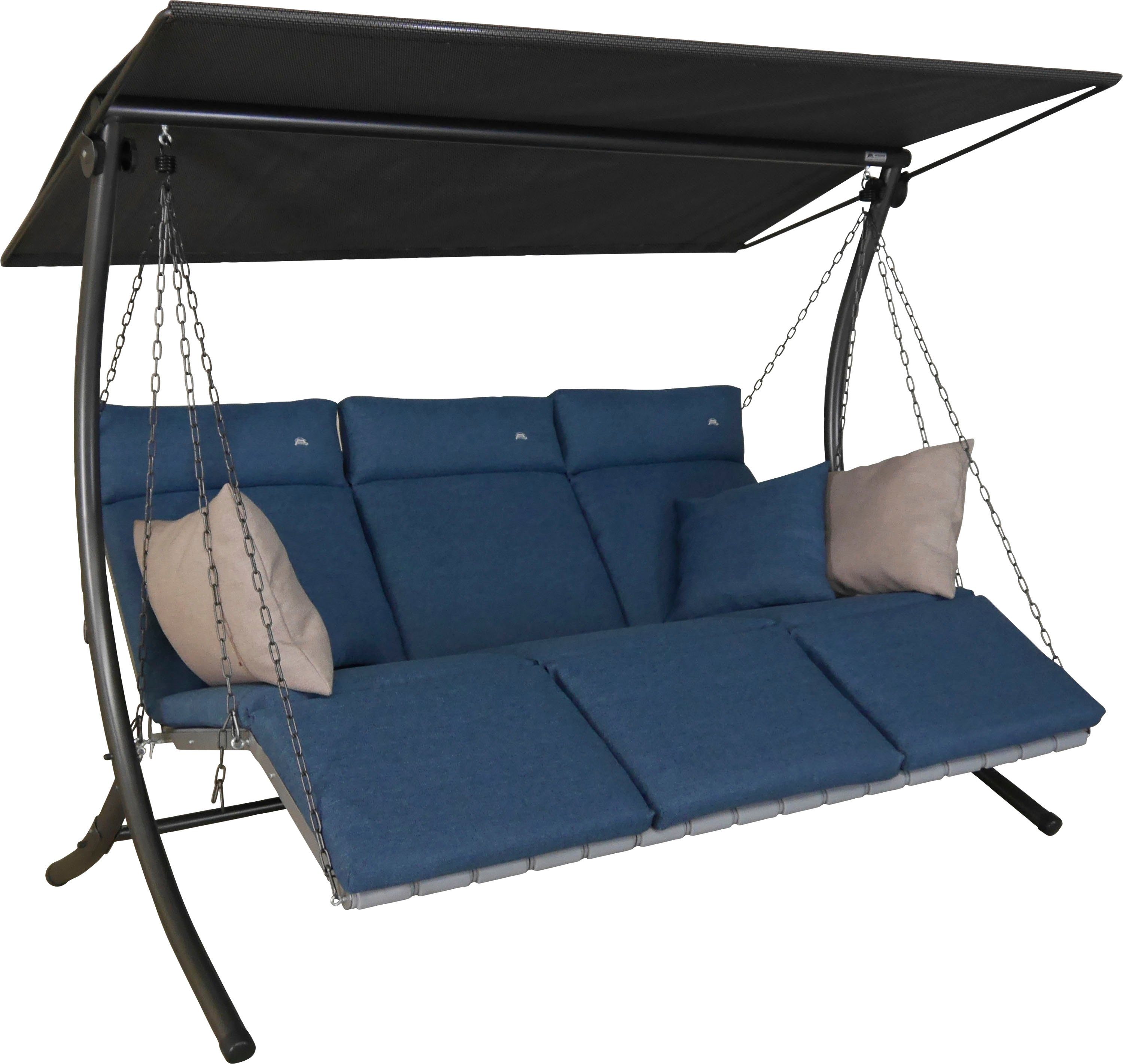 Angerer Freizeitmöbel Hollywoodschaukel Luxus Smart denim, 3-Sitzer, Bettfunktion, BxTxH: 210x145x160 cm