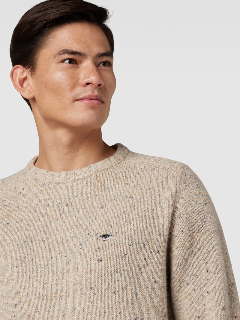Strickpullover in Melange-Optik Modell 'Donegal' in offwhite