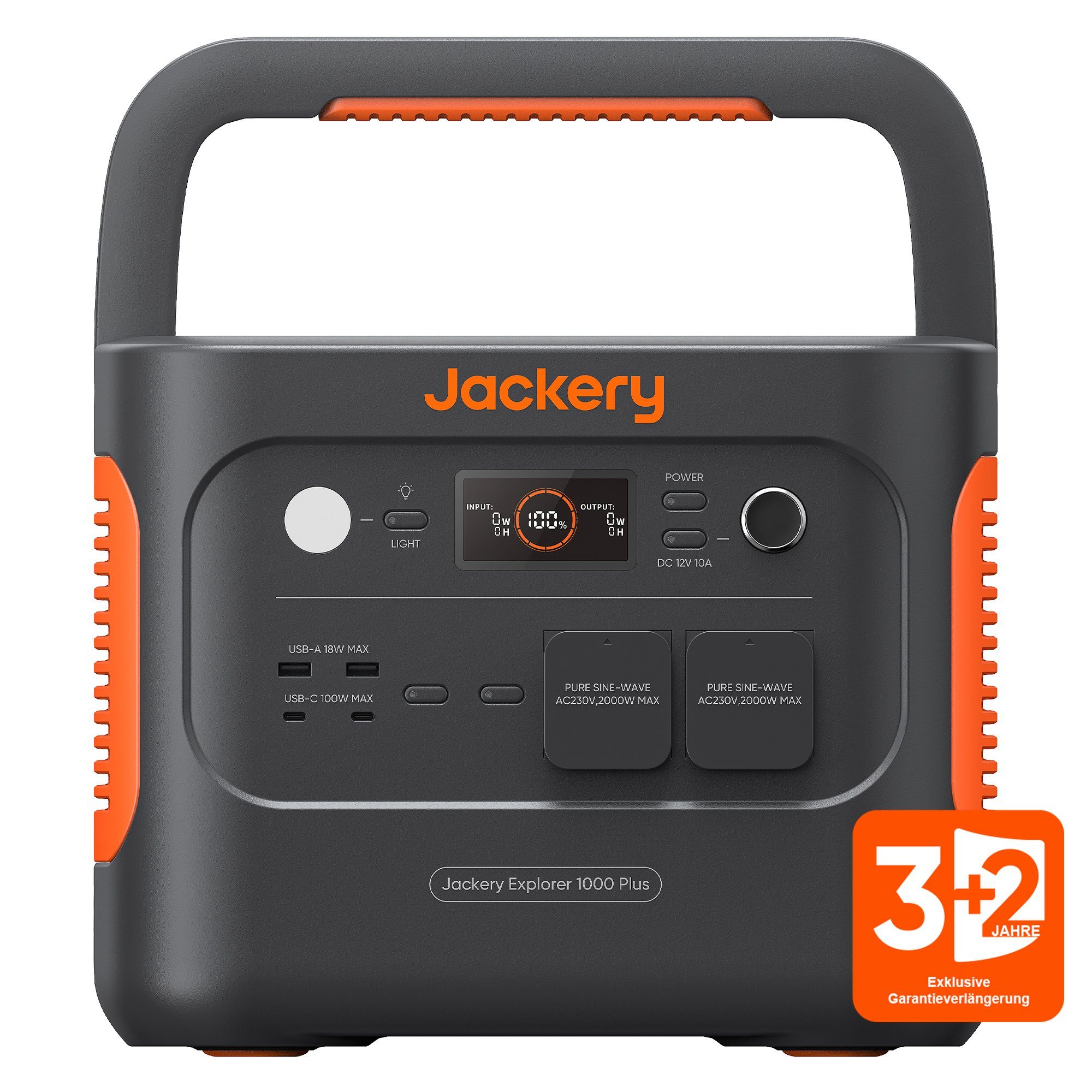 Jackery Stromerzeuger Explorer 1000 Plus Tragbare Powerstation 1264Wh LiFePO4, 4,00 in kW, (1-tlg), Erweiterbar zu 5kWh für Camping Ourdoor