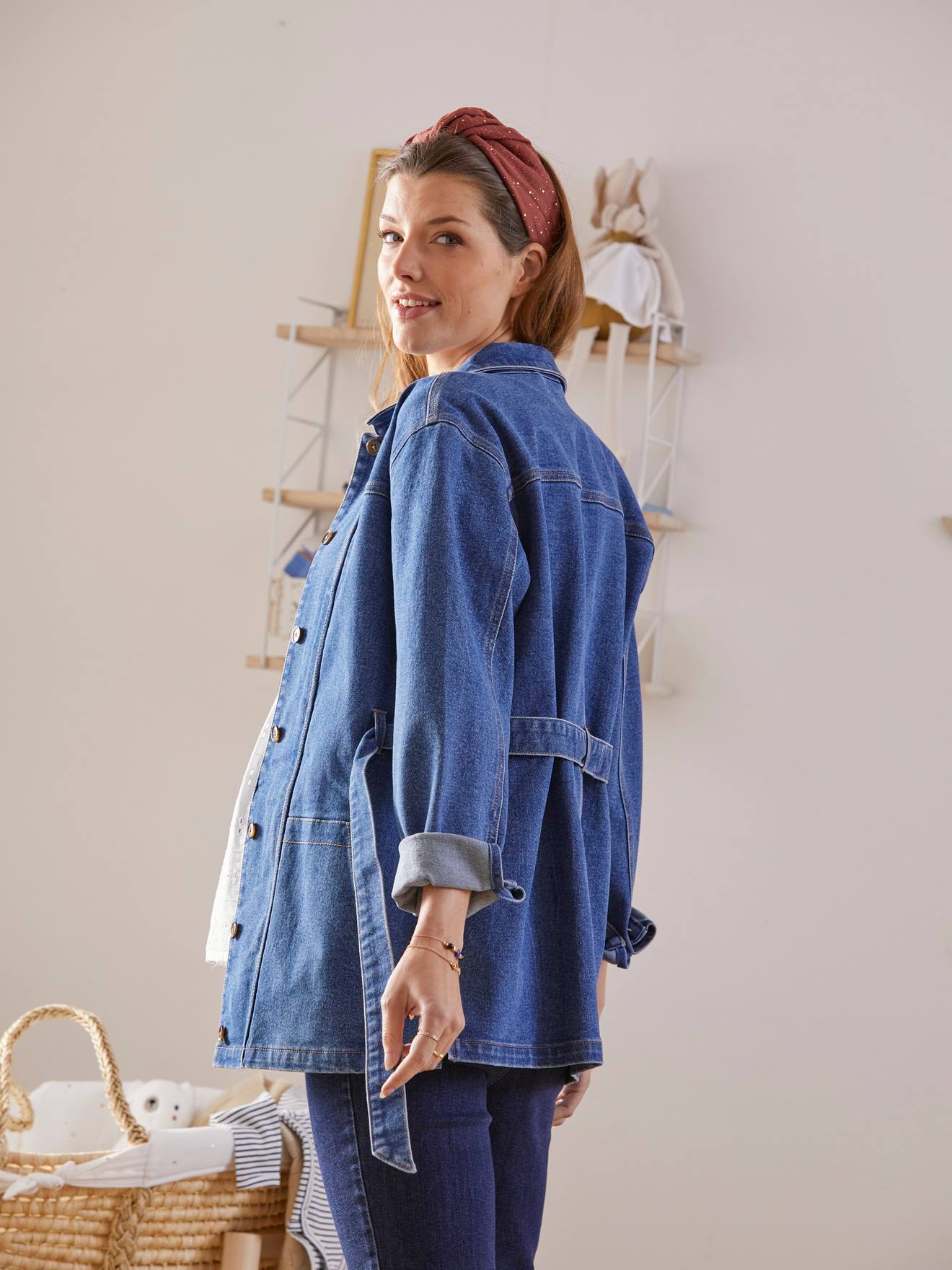 Veste en jean évolutive grossesse et post-grossesse denim
