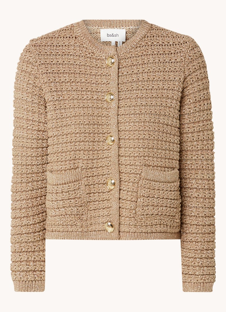 Cardigan Gaston de la ba&sh, confecționat din material gros tricotat cu lurex.