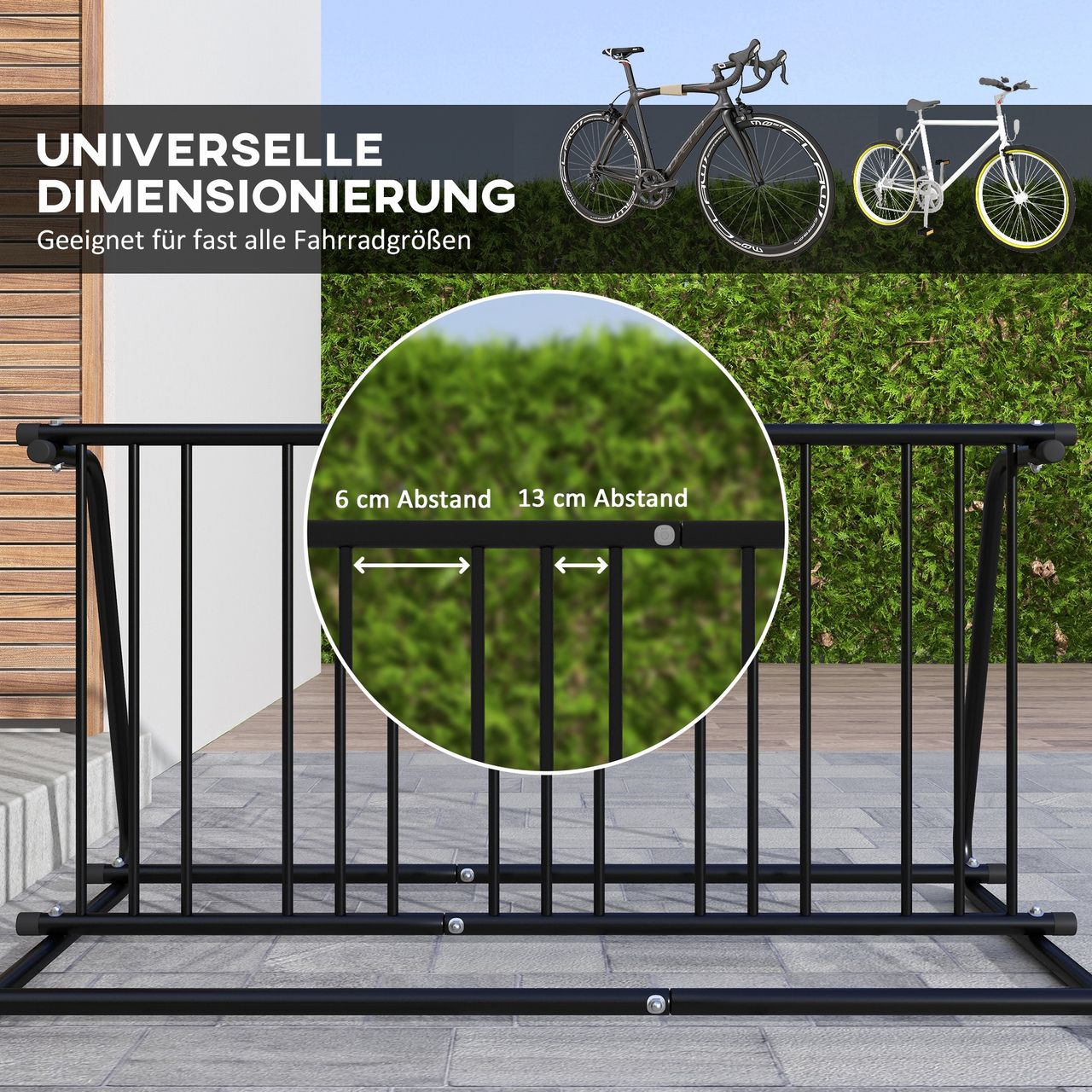 DURHAND Fahrradständer Radständer Aufstellständer wetterfest bis 6 Fahrräder