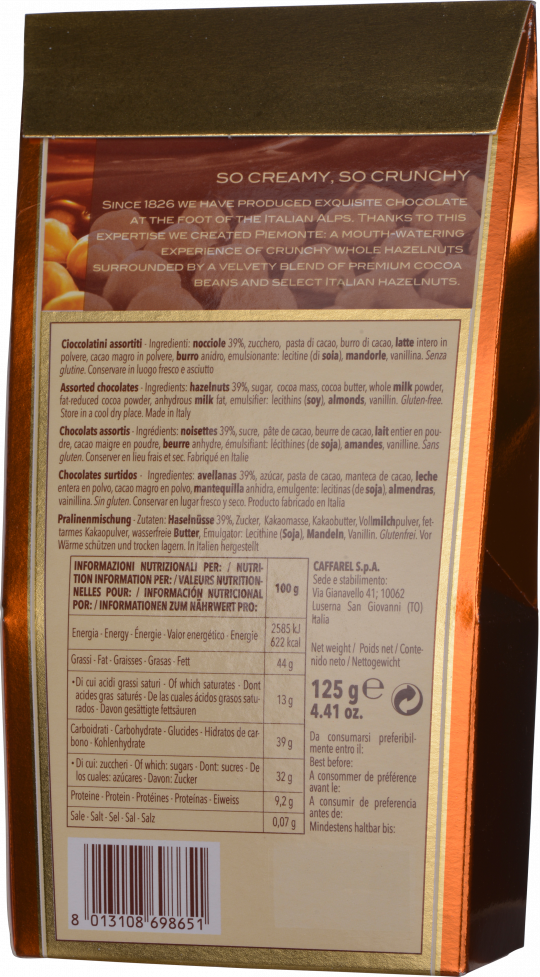 Caffarel Milch- u. dunkle Schokolade mit ganzen Haselnüssen 125g