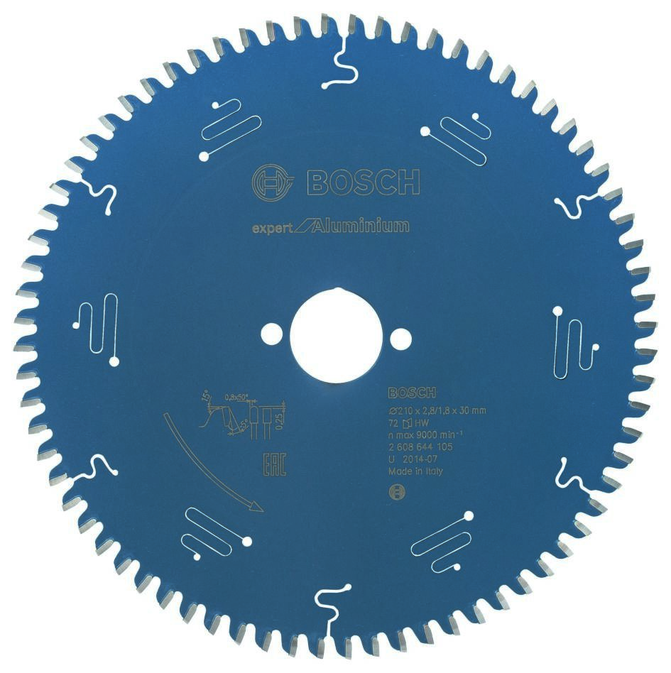 Bosch Blue Accessories 2608644105 Hårdmetalrundsavklinge Expert til aluminium 210 x 30 x 72T