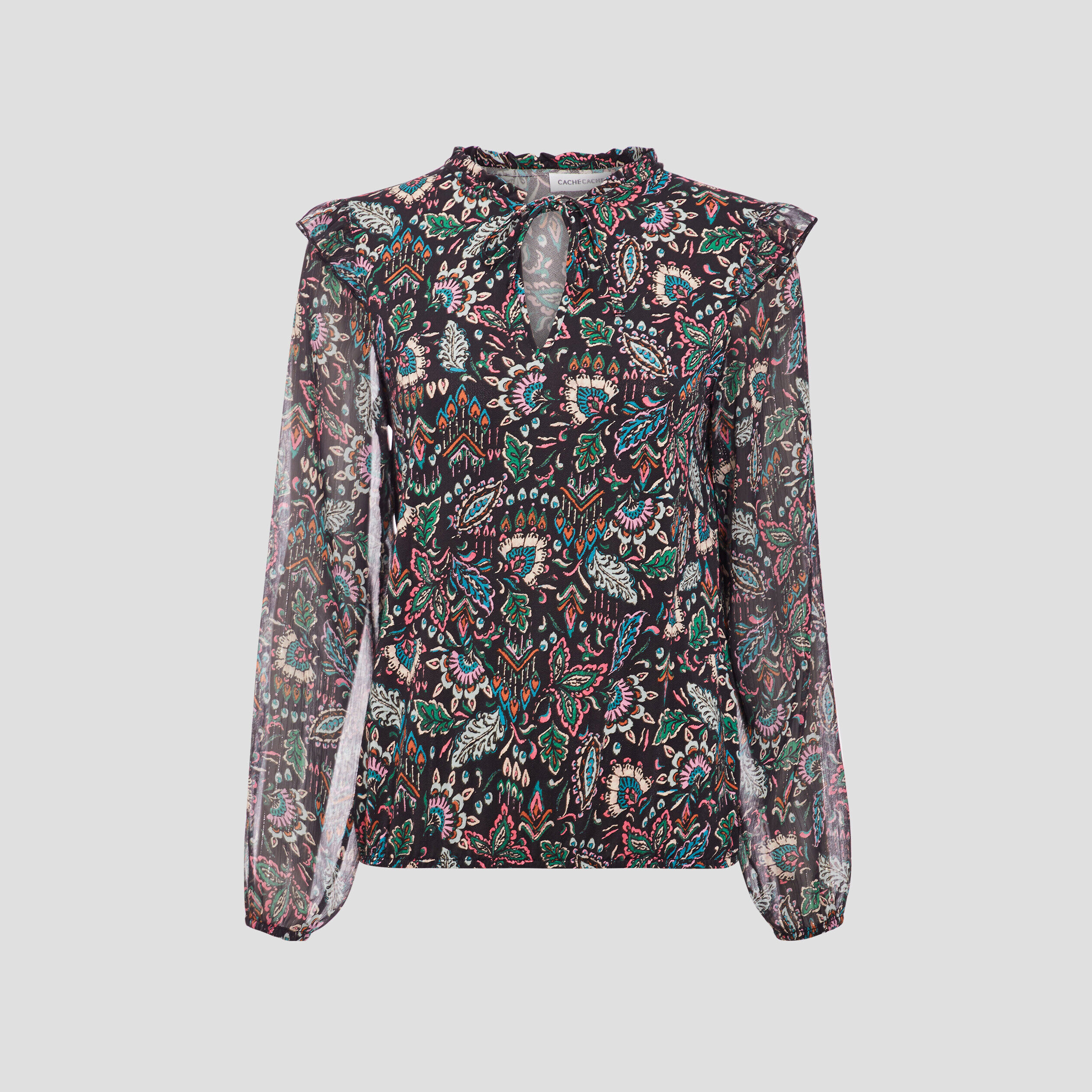 Blouse manches longues noir femme | Cache Cache