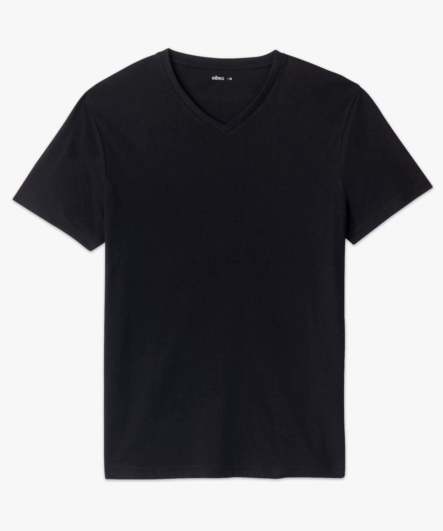 Tee-shirt homme à manches courtes et col V noir | GEMO