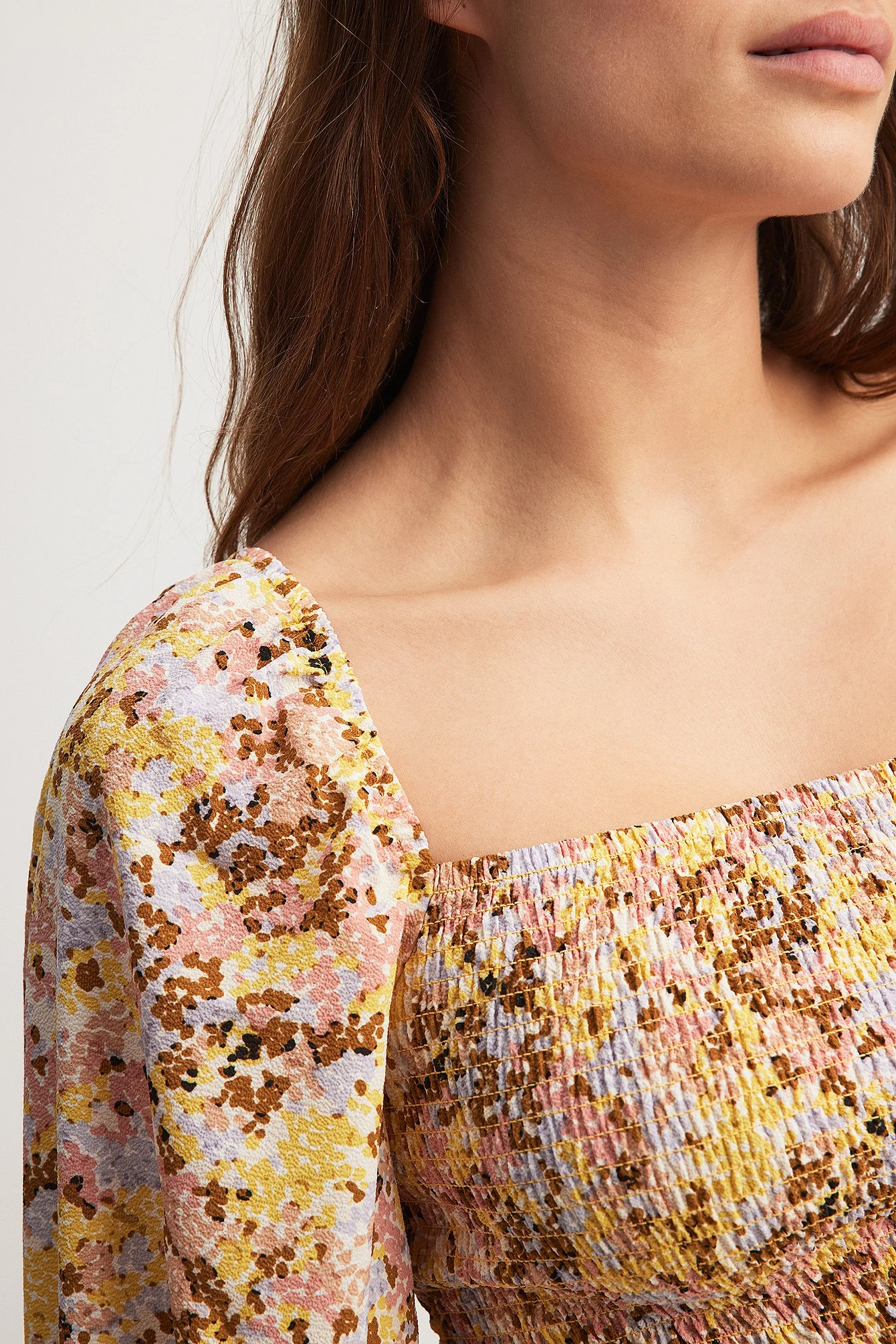 Balloon Sleeve Smocked Top