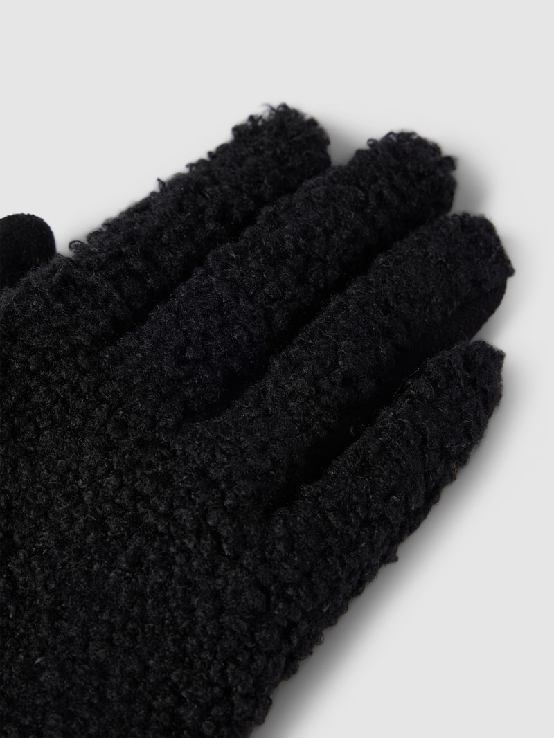 Hanschuhe mit Teddyfell in schwarz