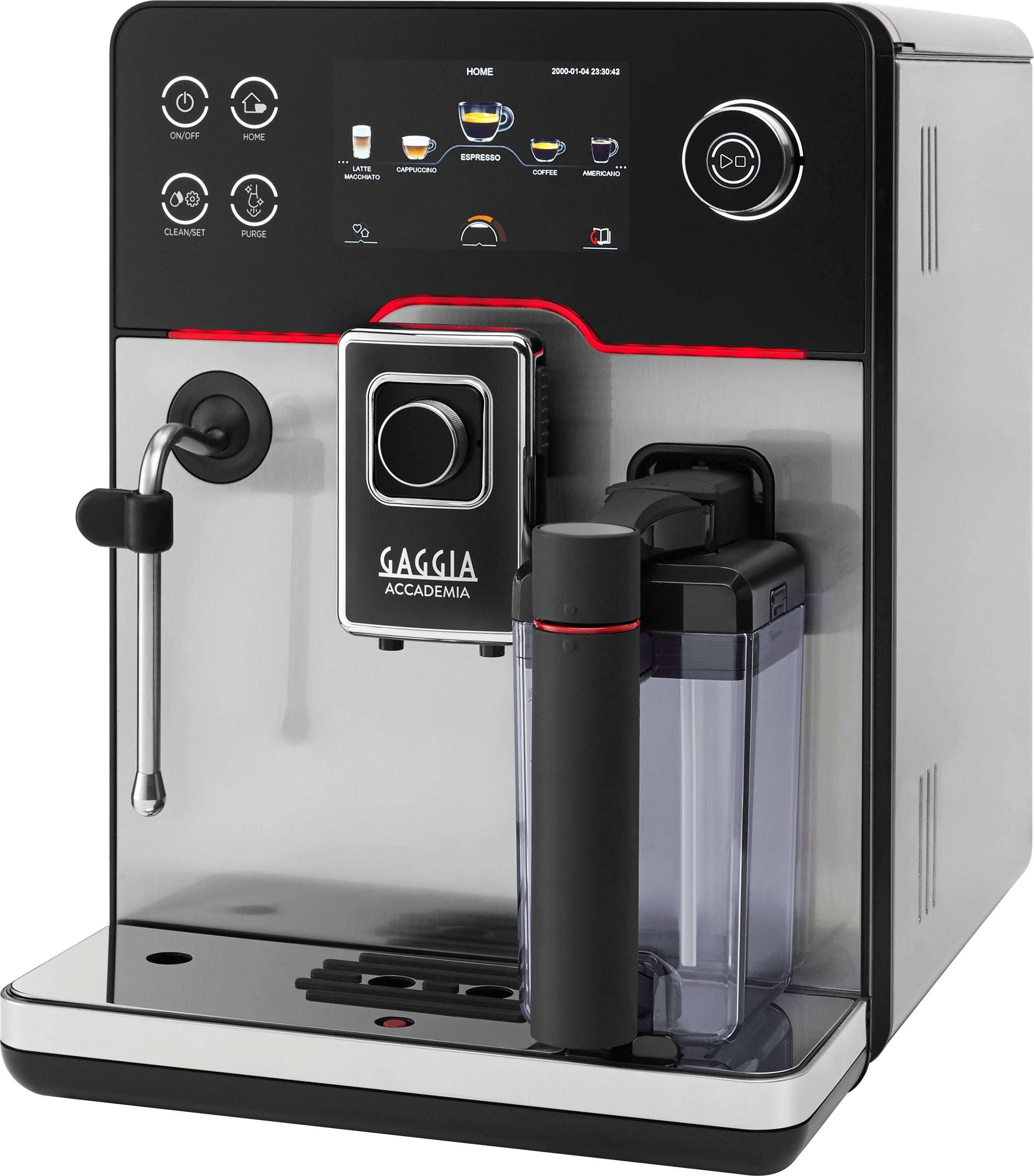 Gaggia Kaffeevollautomat Accademia Stainless Steel, vom Erfinder des Espresso - Barista@Home dank Espresso-Plus-System