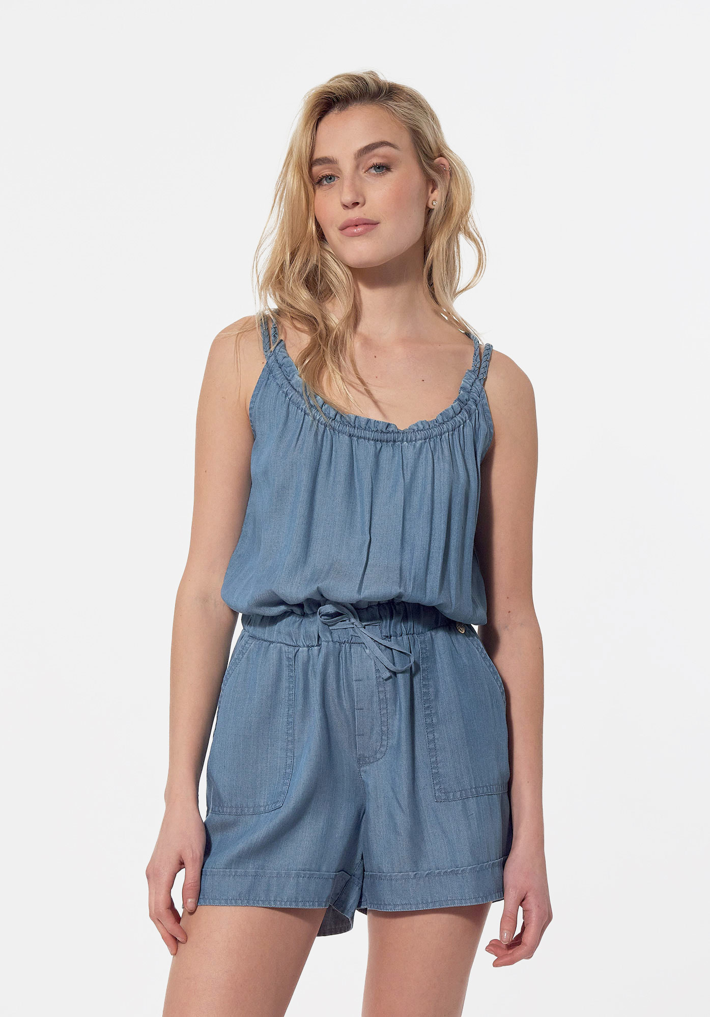 PERLE  Combishort bleue Femme