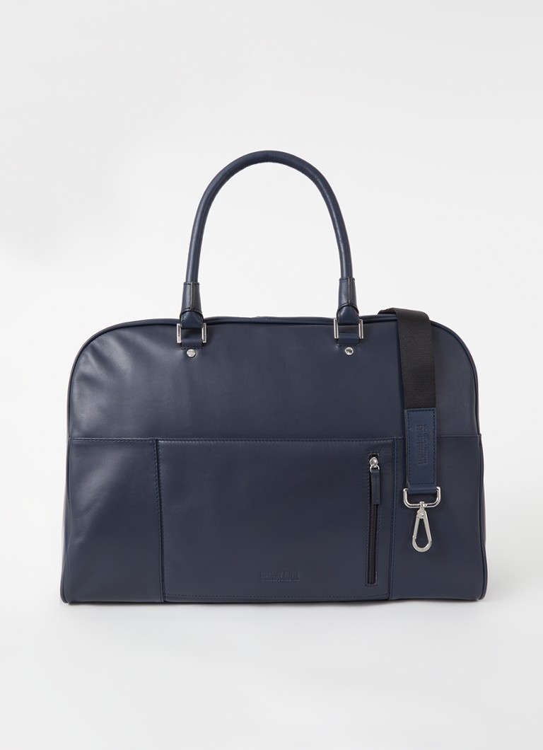Leonhard Heyden Montreal leather weekend bag with 15-inch laptop compartment
