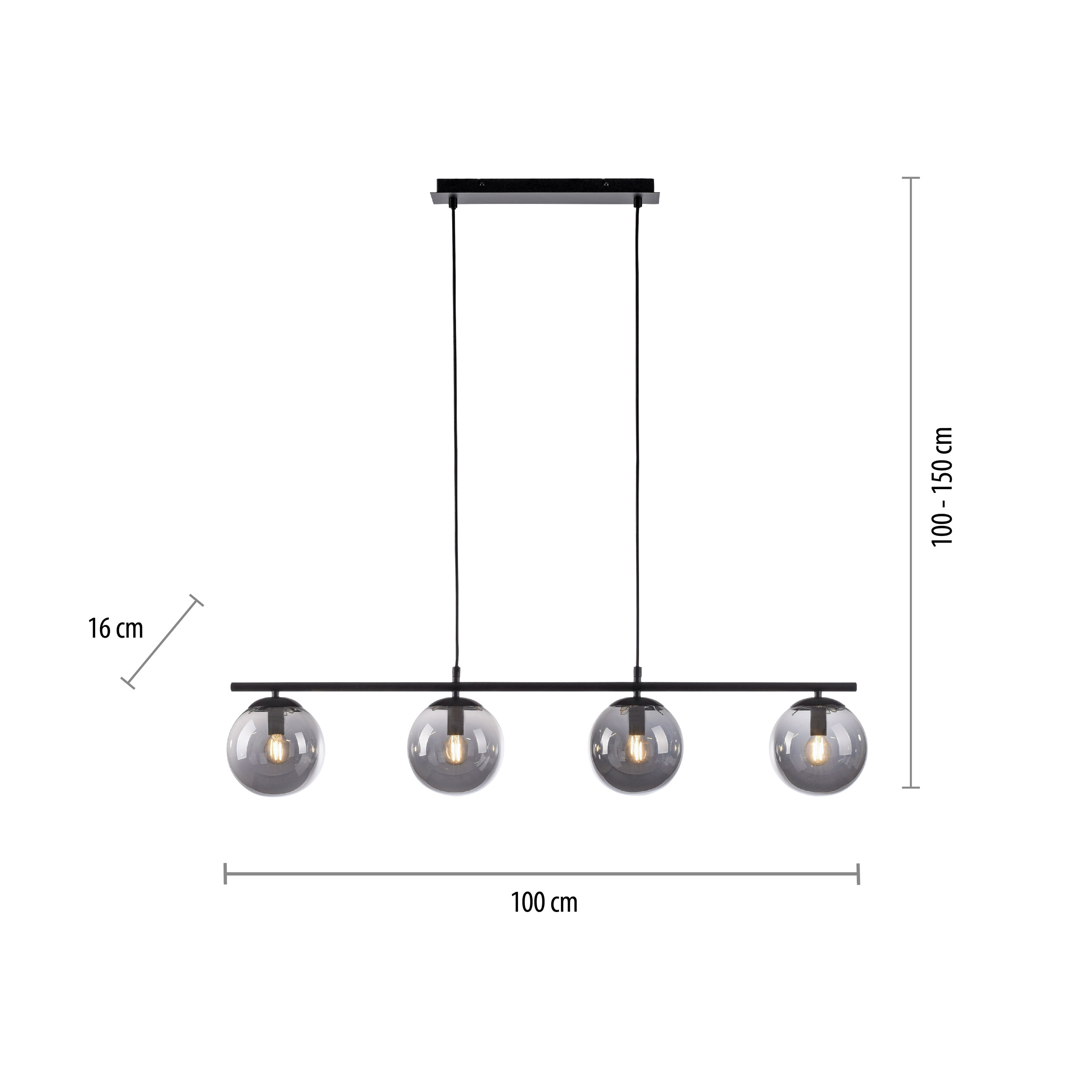 JUST LIGHT.Pendelleuchte 4flg