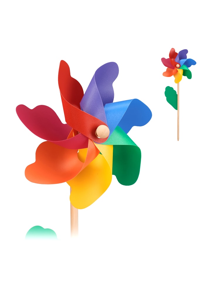 relaxdays 2x Windrad in Bunt - (B)18 x (H)47,5 x (T)8,5 cm günstig kaufen onesize